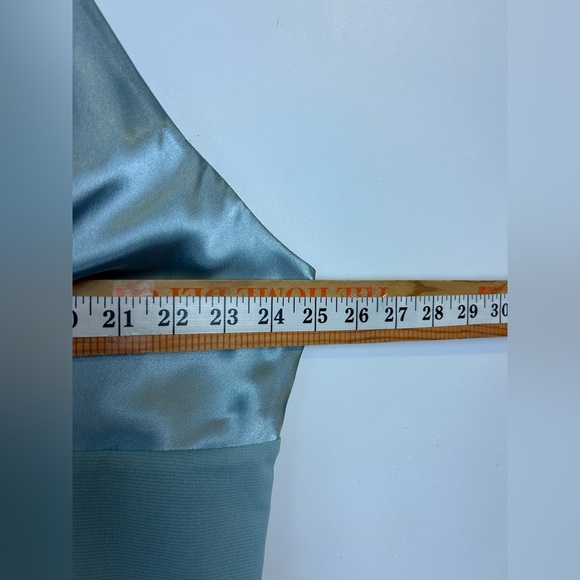 Vintage y2K Lane Bryant Teal Women’s Blouse Plus  Size 18-20 Satin Coquette Sexi - Picture 10 of 12